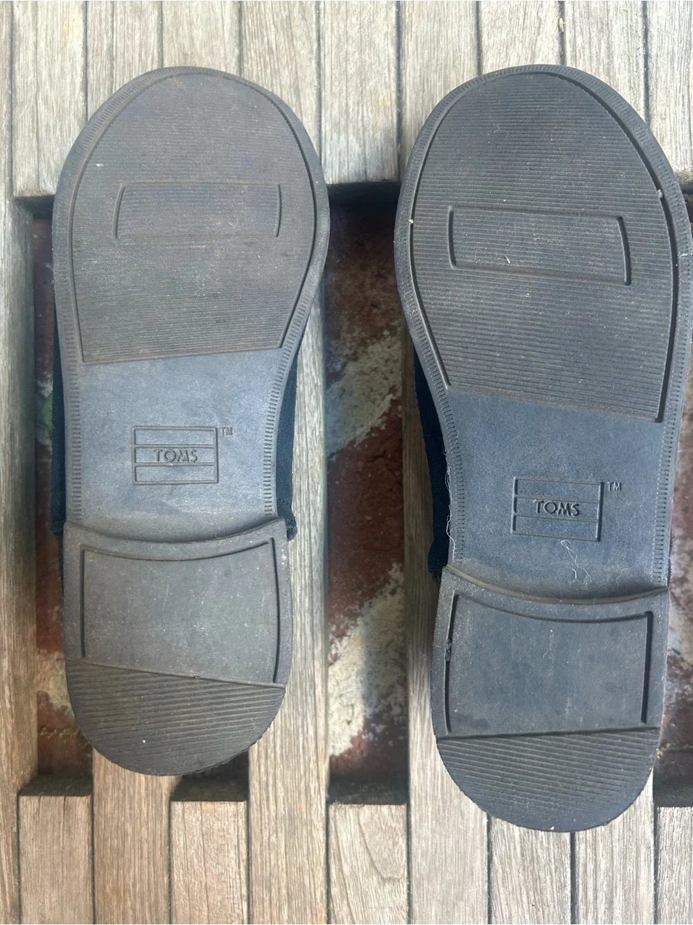 Toms Kids Black Suede Booties W/ Glitter Detail, Side Zipper Girls Size 3